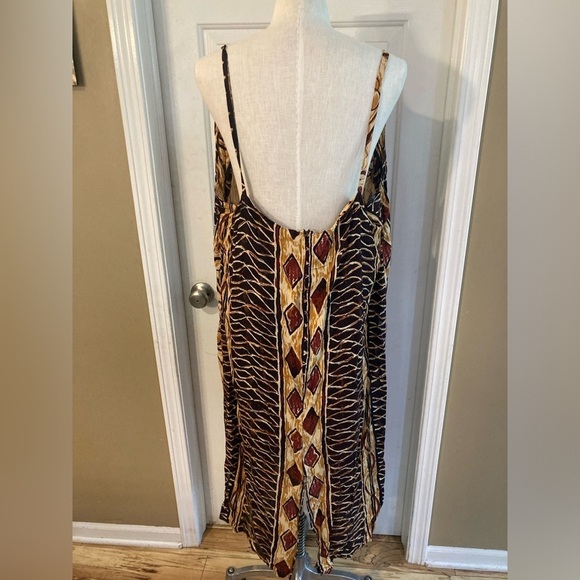 Vintage long dress Erika Brooke Cha Cha size plus 20/40 brown cream - Picture 3 of 9